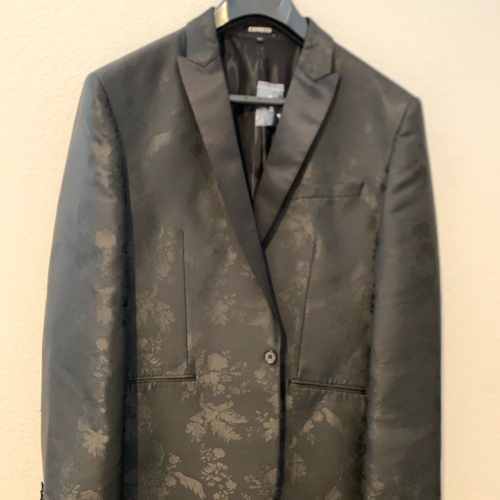 Express Black Floral Pattern Blazer